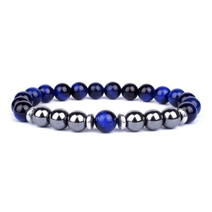 Bracelet Hématite Naturelle Pour Hommes – Bijou Élégant Et Tendance – Cadeau Parfait Pour Toutes Les Occasions