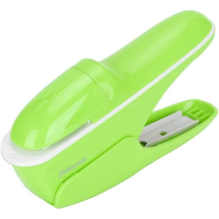 Agrafeuse Sans Agrafes - Capacité 7-9 Feuilles, Design Ergonomique, Verte