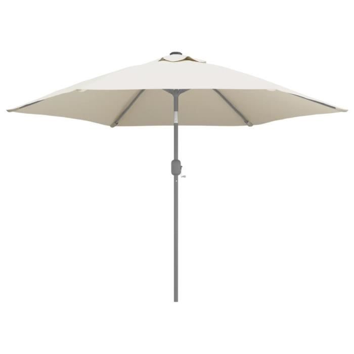 Tissu De Remplacement Parasol Déporté 350 Cm – Toile Anti-UV Anti-Décoloration Blanc Sable, Polyester 100%