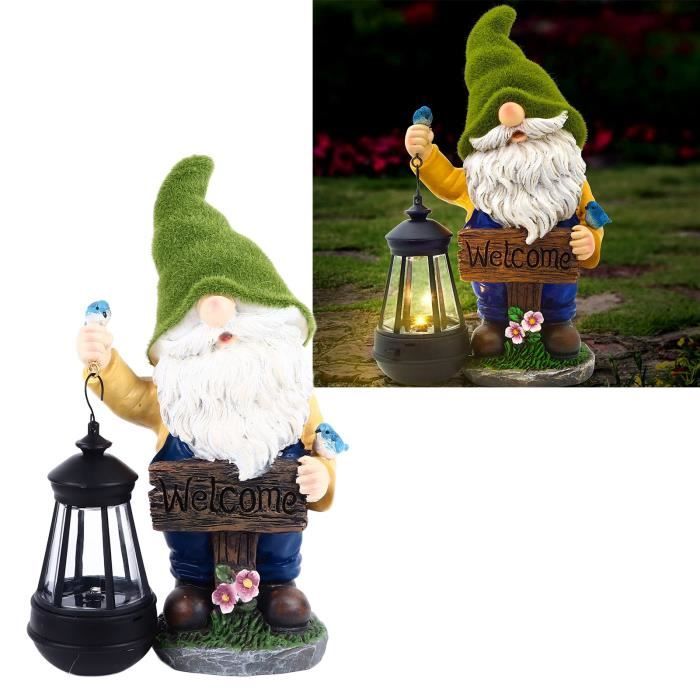Décoration Jardin Elfe Acrylique - Piquet Vieil Homme 2D, 28x18 Cm - Résistant Intérieur Extérieur, Facile à Installer - Cadeau Féerique