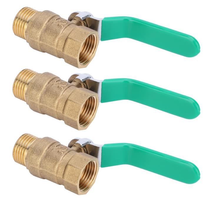 Robinet à Bille Laiton 3/4" NSF61-8 - Lot De 2 Pièces - Neuf (emballage Peut être Ouvert)