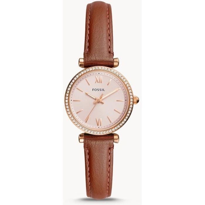 Montre fossil femme bracelet cuir - Cdiscount