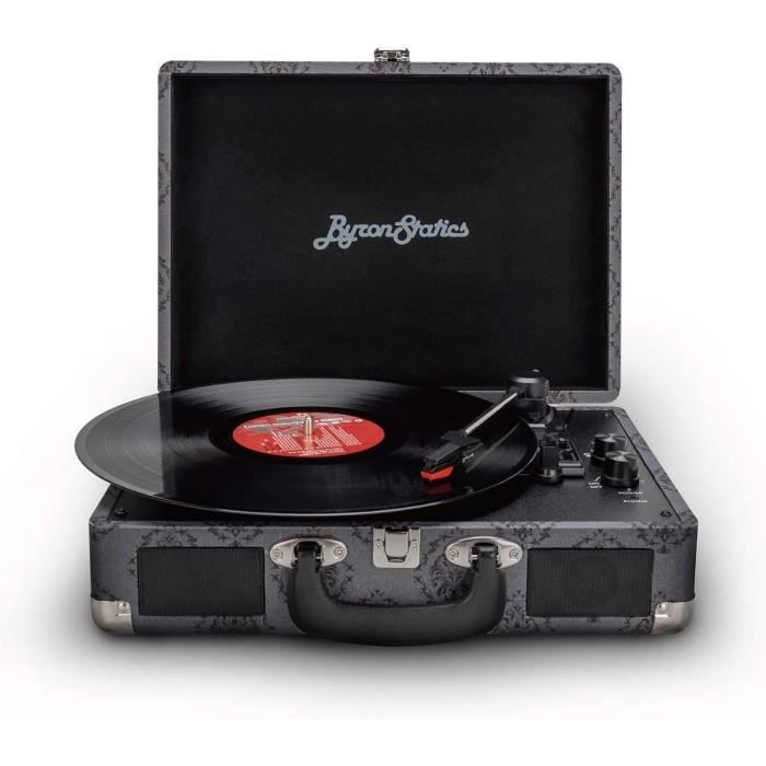 Tourne-Disque Rétro RETROSPILER - Bluetooth, USB, 3 Vitesses - Haut-parleurs Intégrés - Noir
