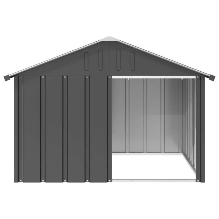 Niche pour chien - M3083 - Anthracite - Acier galvanisé - 1165x103x815 cm - Grand chien