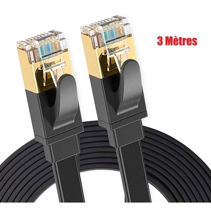 3M Cat 8 Plat Câble RJ45 Câble 40Gbps 2000MHz Compatible