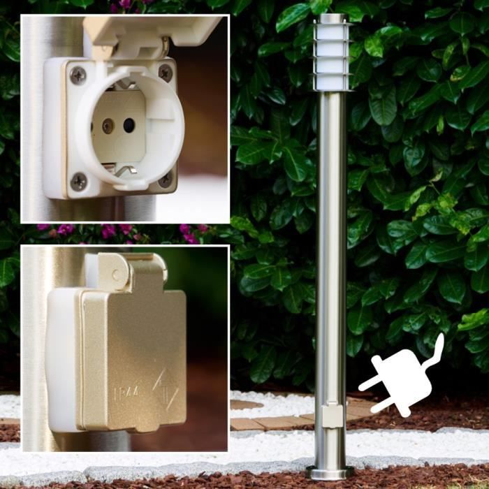 Lampe dextérieur - HOFSTEIN - Virco - Acier inoxydable - 110 cm - Prise électrique incluse Lampe dextérieur - HOFSTEIN - Virco - Acier inoxydable - 110 cm - Prise électrique incluse