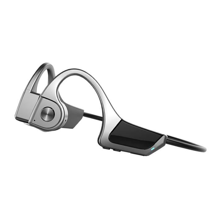 Casque Bluetooth à Conduction Osseuse - Oreille Ouverte - Résistant à La Transpiration IP65 - Micro Intégré - Batterie Longue Durée - Bleu