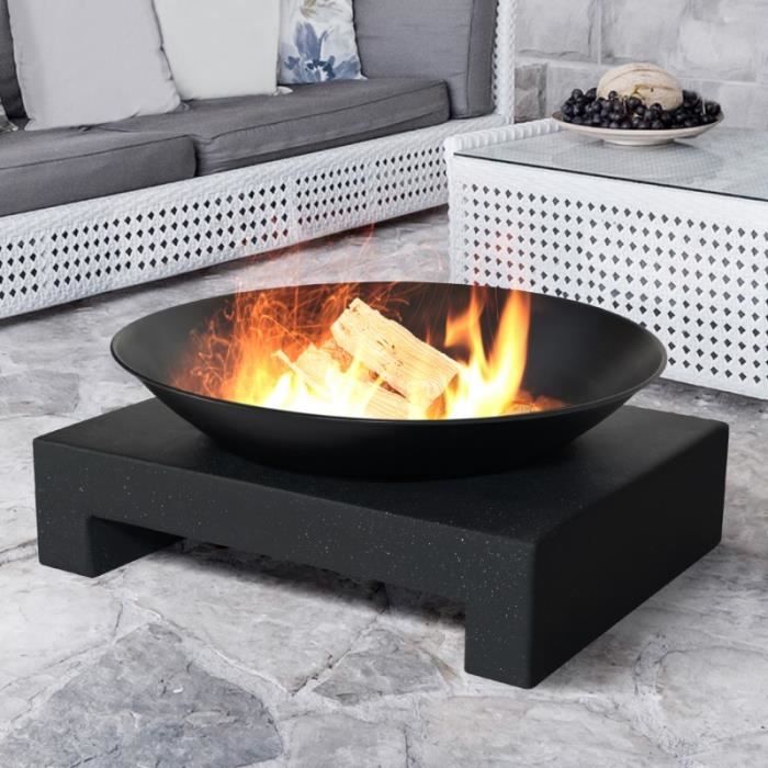Brasero De Jardin Roma Noir Effet Granite Achat Vente Brasero Accessoire Brasero De Jardin Roma Noir Cdiscount