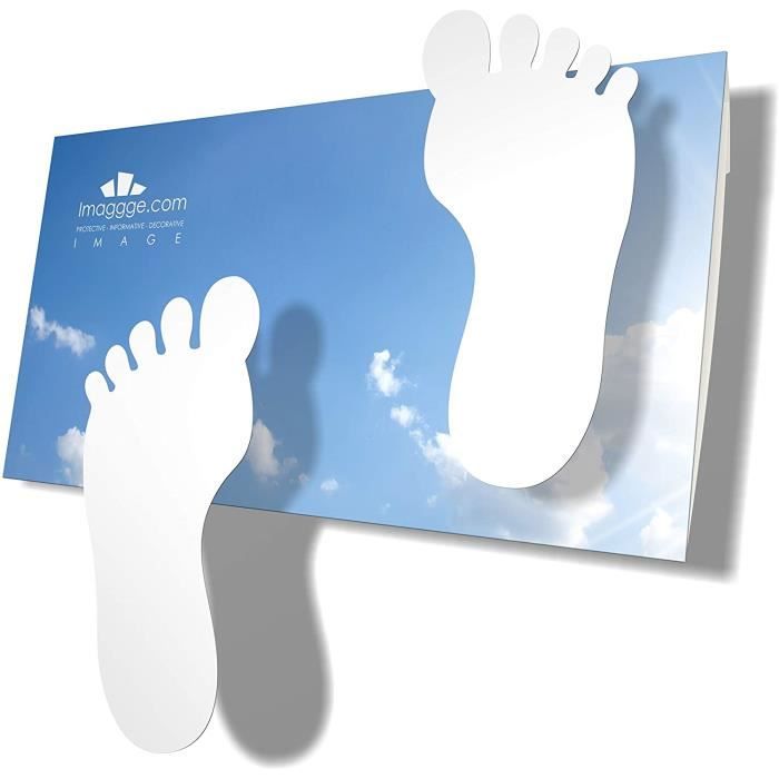 Autocollants Empreintes De Pas Enfant - Set 24 Pieds Adhésifs Noir Pour Sols