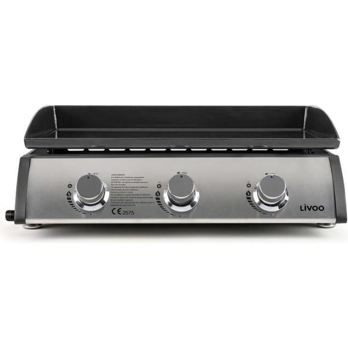 Plancha gaz 3 bruleurs 61 x 38 cm