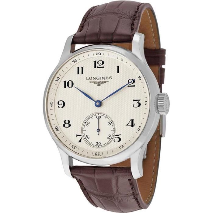 LONGINES HOMME 47.5MM BRACELET CUIR MARRON AUTOMATIQUE MONTRE L2