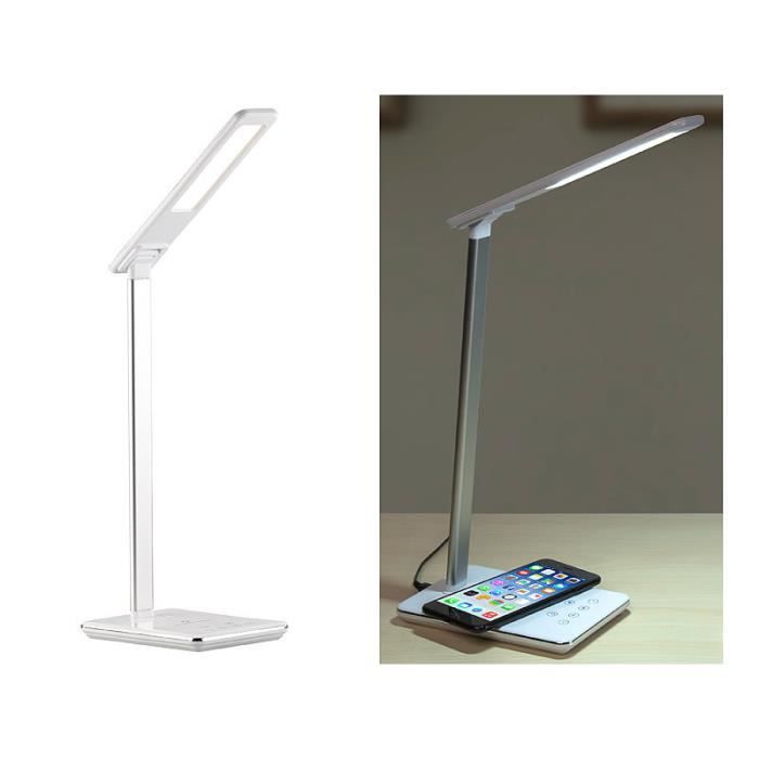 Lampe de bureau - LUNARTEC - Pliable - Chargement Qi - Luminosité réglable - LED 5W Lampe de bureau - LUNARTEC - Pliable - Chargement Qi - Luminosité réglable - LED 5W