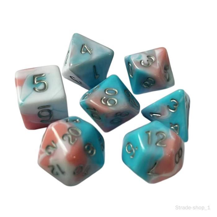 Set De 7 Dés Polyédriques En Acrylique Transparent – Dés Multi-Faces Pour Jeux De Rôle, Portables Et Durables