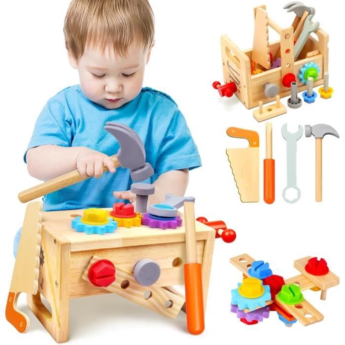 24 Pièces Jouet de Construction, Boîte à Outil en Bois Construction Enfant  3 4 5 Ans Jeux d'imitation Cadeau pour Garçon Fille - Cdiscount Jeux -  Jouets