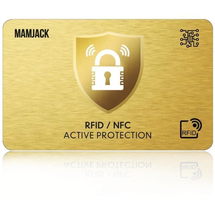 Guiseapue Carte de Blocage RFID,Carte Anti RFID/NFC Protection de Carte Bancaire de Crédit sans Contact,Blocage RFID Protection Contre vol didentité et de données 2 Cartes 