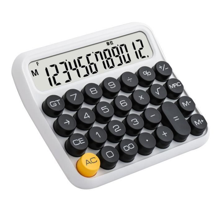 Calculatrice De Bureau Grand écran 14 Chiffres - Gros Boutons Ergonomiques - Double Alimentation Solaire Et Pile