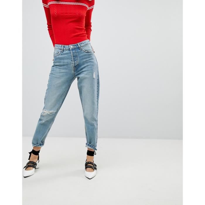 Stradivarius Jean Mom Ezlgg Taille 36 Bleu Achat Vente Jeans