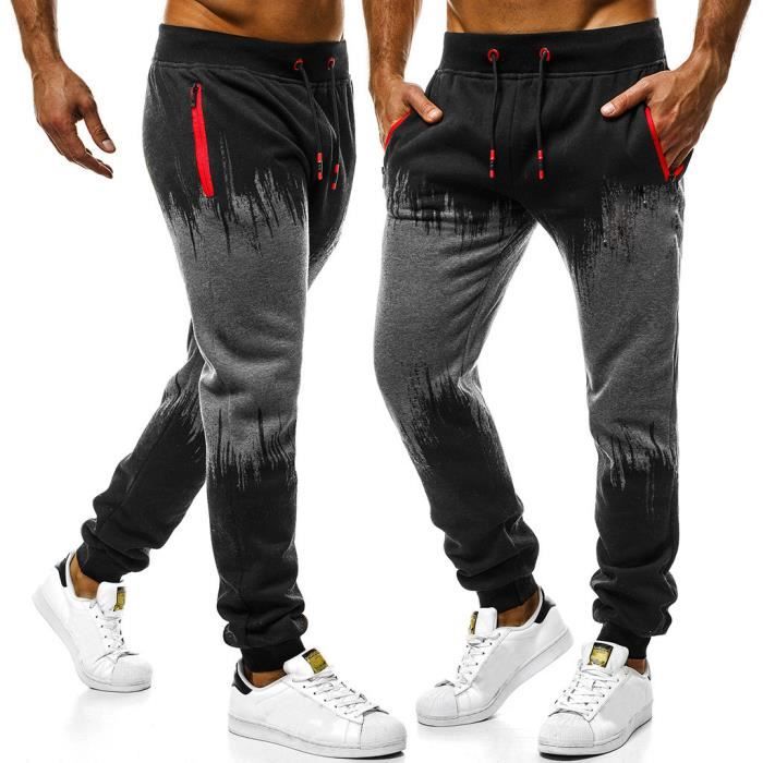 Fashion 2019 Homme Casual Imprimé Léopard Sport Pantalon Long Taille Élastique Pantalon
