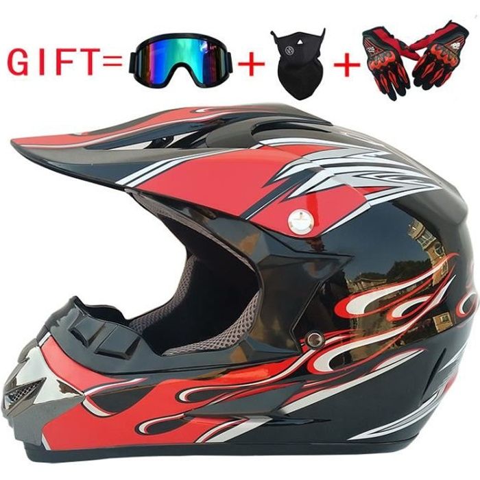 Moto Motocross Casques, Gants et Lunettes Dot Standard Enfants Quad Bike VTT Go Karting Casque 
