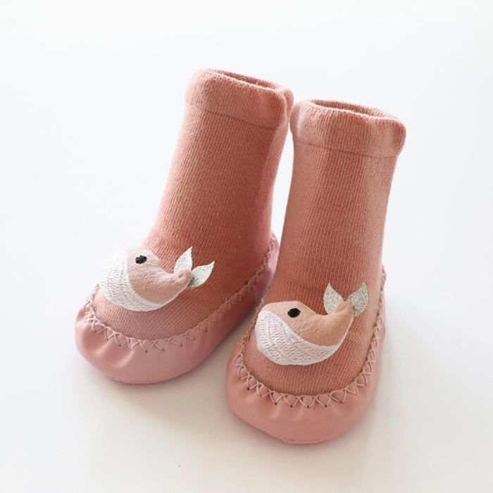 Chaussons Chaussettes Bébé Antidérapants Thermiques Hiver - Mocassins Doux Garçon Fille