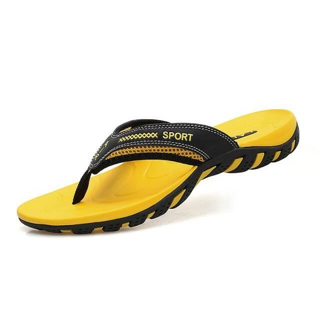 Tong Tongs solides talons bas pour hommes chaussures d t la