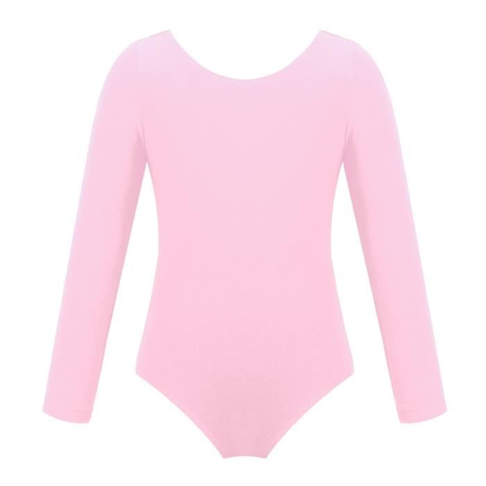 FONLAM Justaucorps Gymnastique Fille Manches Longues - Tenue Ballet Danse Coton Élégante