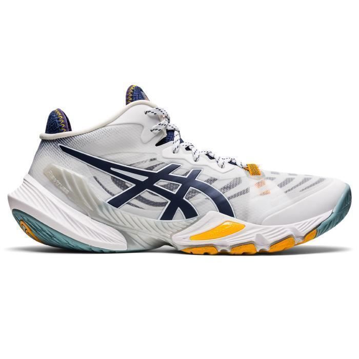 Chaussures de volley ball Asics Metarise Homme Blanc Amorti eleve Stabilite Confort Cdiscount Sport