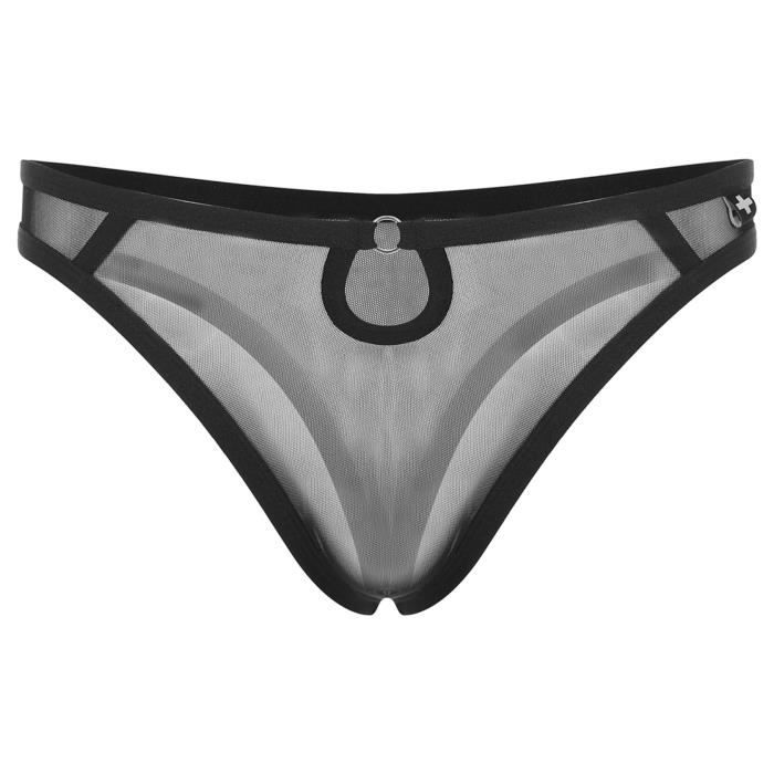 YONGHS String Transparent Sexy Homme Tanga Mesh Slip Shorty Gay Jockstrap Underpants Underwear S XXL Noir Noir Cdiscount Pret a Porter