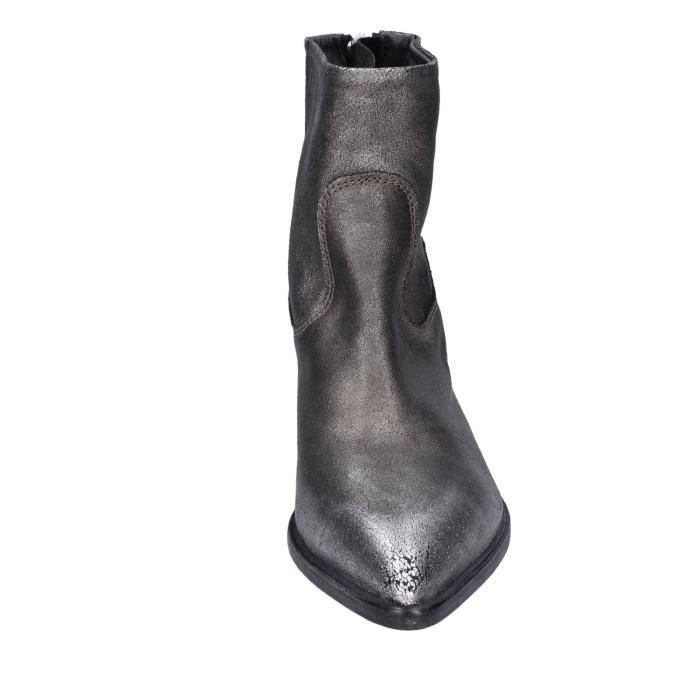 Boots argentees top femme
