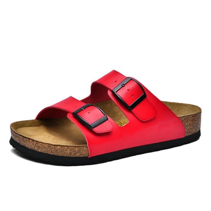 Mules Tendance AFS-Schuhe 2110S Femme - Cuir Véritable, Sandales Été Avec Grande Boucle, Fabriquées à La Main En Allemagne