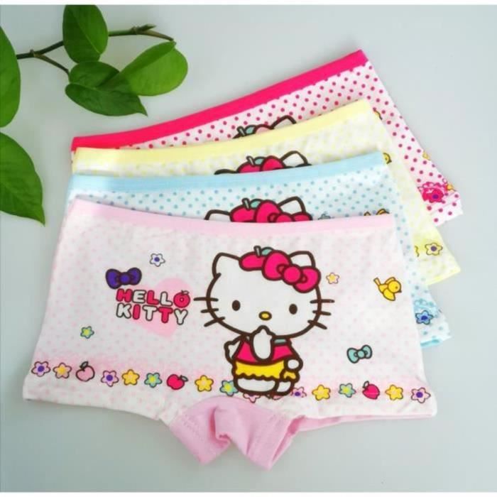 CULOTTE SLIP 4 PACK Filles Culottes sous vetements Enfants Culottes Fille Boxer Slip Shorty Coton Bebe 2 10 Ans Or Cdiscount Pret a Porter