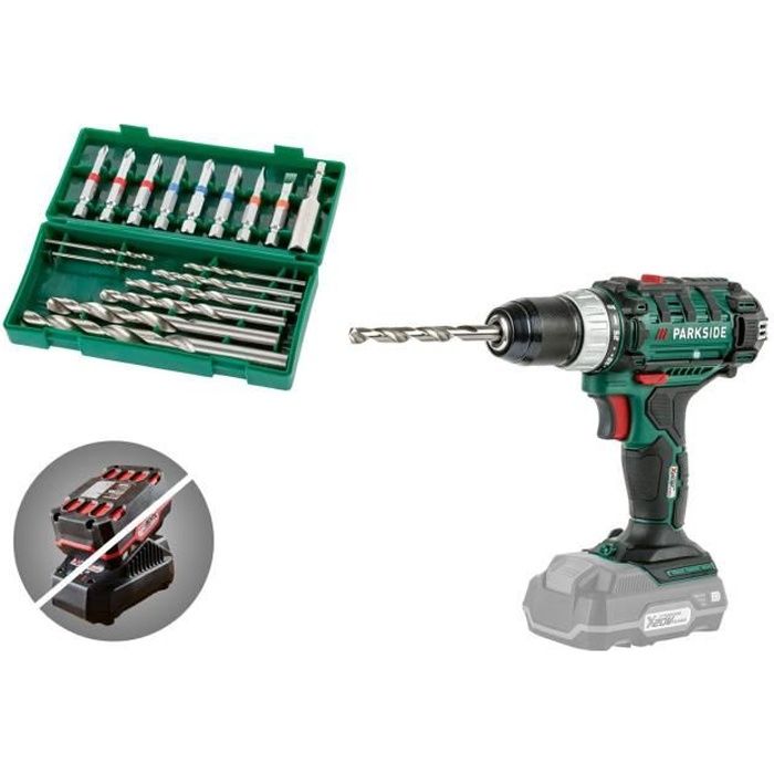 PARKSIDE® Set de perceuse-visseuse sans fil PABS 20-Li D5, 20 V - Cdiscount  Bricolage