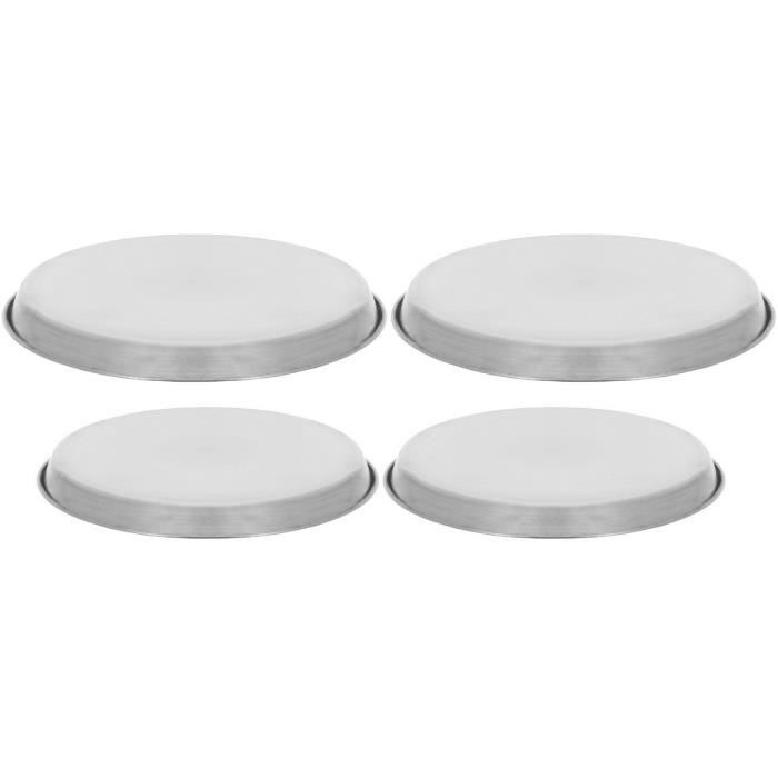 Lot De 4 Cache Plaque De Cuisine En Inox 17 Cm Et 21 Cm Gris