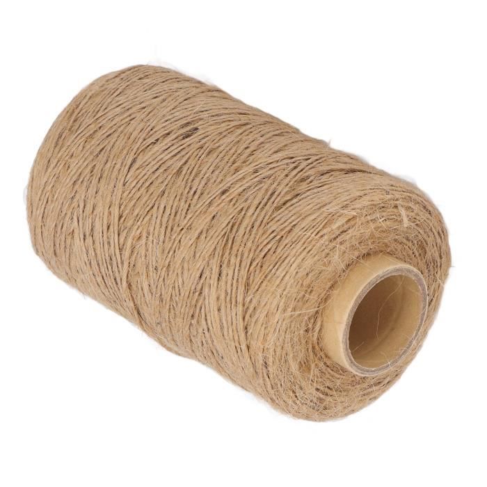 Ficelle Jute Naturelle - 100g (environ 40m) - 2 Brins, 2mm, Résistance 32kg - Pour Emballage, Jardin, Bricolage