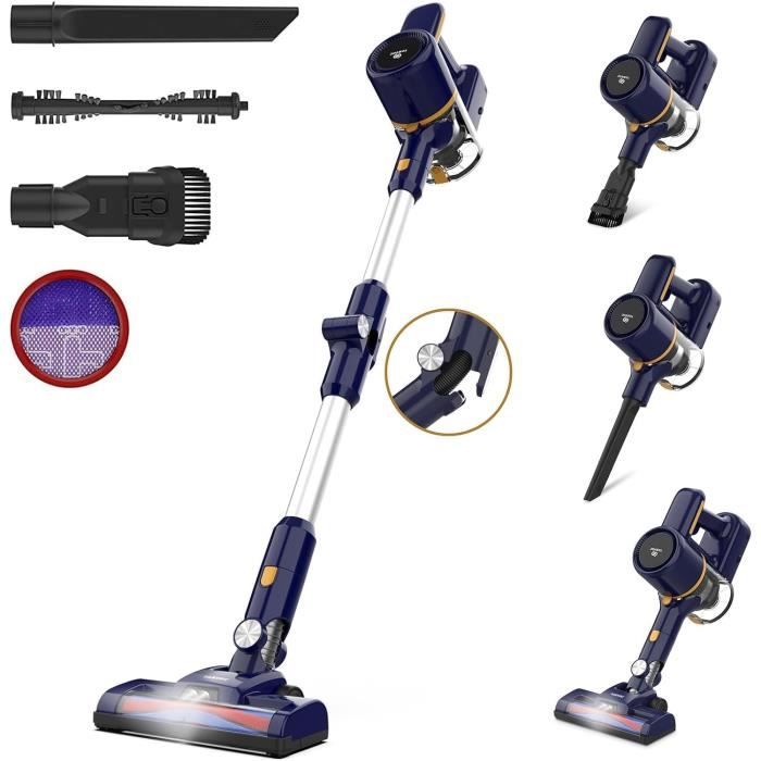 Aspirateur Balai Sans Fil, Aspirateur Sans Fil Puissant Aspirateur Pliable 40min Autonomie Brosse Anti Emmelement 6 En 1 Aspirateur Sans Sac Leger Silencieux Pour Sol Dur Tapis Poils Danimaux 92203361