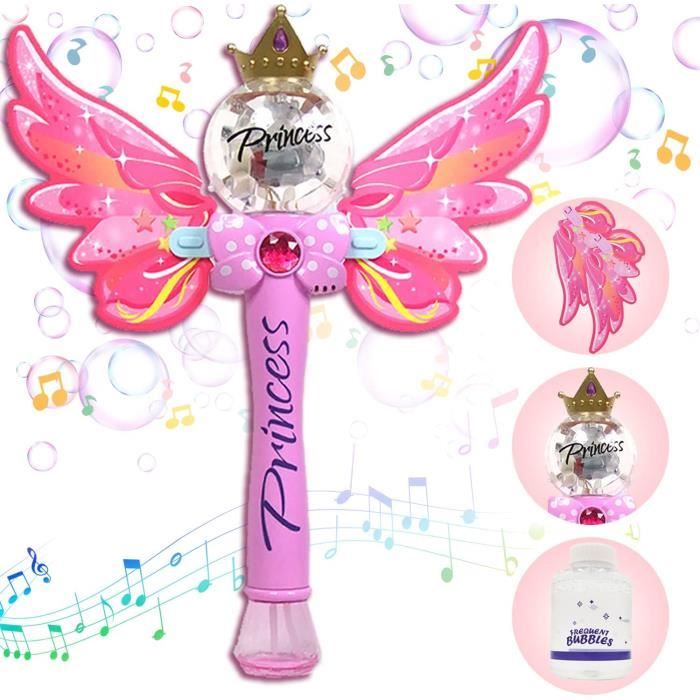Machine à Bulles Baguette Magique De Fée Avec Lumières Et Musique - Jouet Enfant Portable