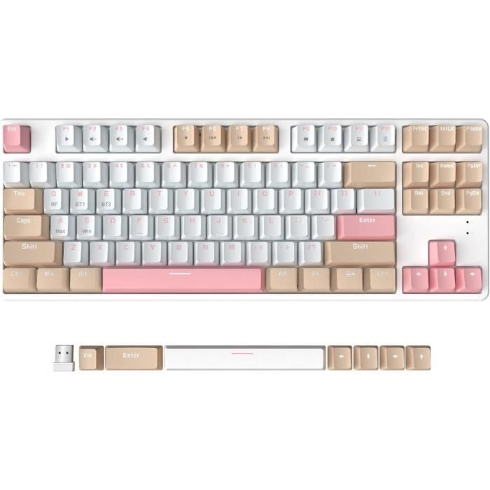 Clavier Mécanique Sans Fil Bluetooth 68 Touches - Touches Interchangeables à Chaud - Compact, Multicouleur - Neuf, Garantie 1 Mois