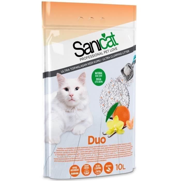 Meilleurs prix pour Litière agglomérante Sanicat Duo 10l - Pour chat