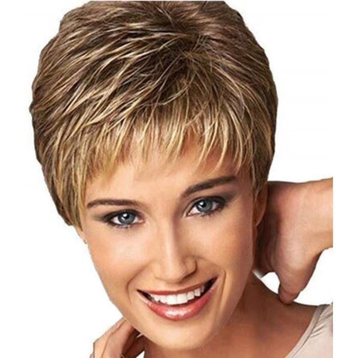 perruque blonde cheveux courts