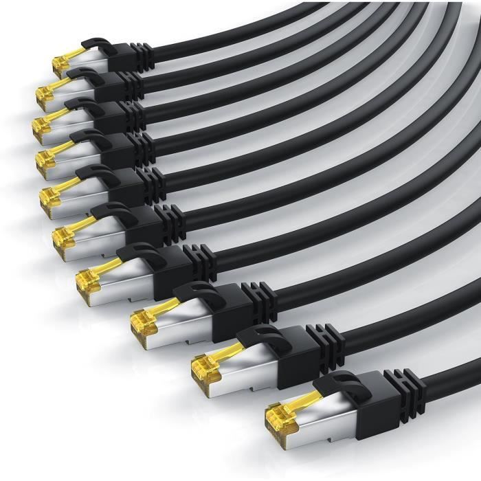 5X 0,5M Câble Patch Câble Réseau Cat 6 Cat6 Rj45 Sftp Violet[J5824