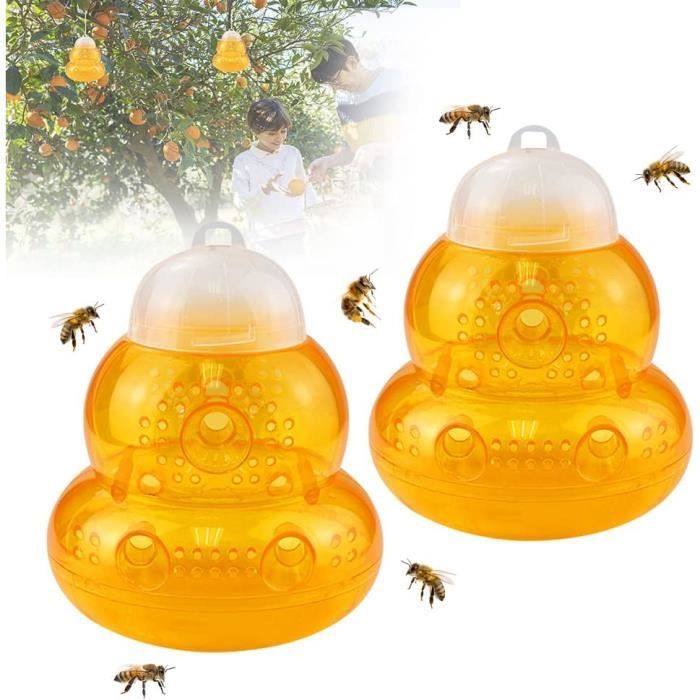 Piège à Guêpes Et Frelons Réutilisable (lot De 2) - Sans Produits Chimiques - Pour Jardin, Balcon, Camping - Efficace Contre Frelons Asiatiques - 11