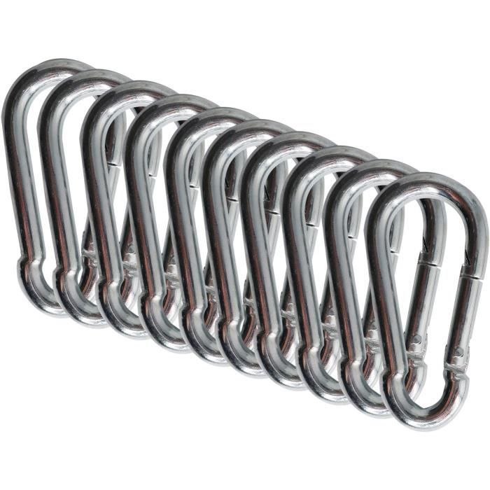 Lot De 4 Mousquetons Doubles En Forme De S - Aluminium Argenté, 88 X 40 Mm, Pour Fixation équipement Léger - 2
