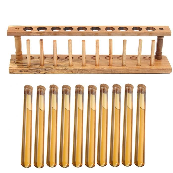 Porte-Tube à Essai En Bois 6 Trous - Rack De Laboratoire Et Espace Travail