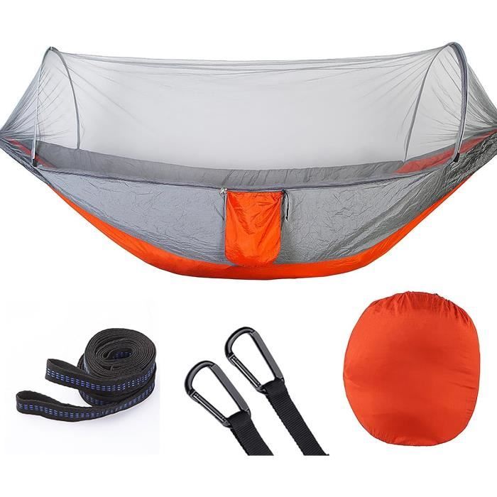 Hamac de Camping avec moustiquaire, hamac Simple et Double léger, Portable en pour 2 Personne pour Le Camping, la randonnée, la Survie, Les Voyages