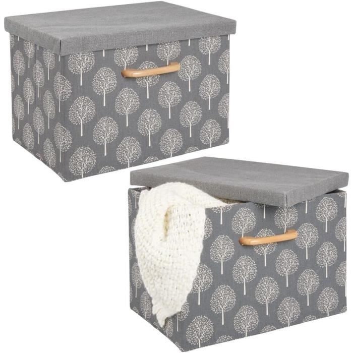 Bac De Rangement (Lot De 2) \ Panier De Rangement Molle Avec Couvercle ...