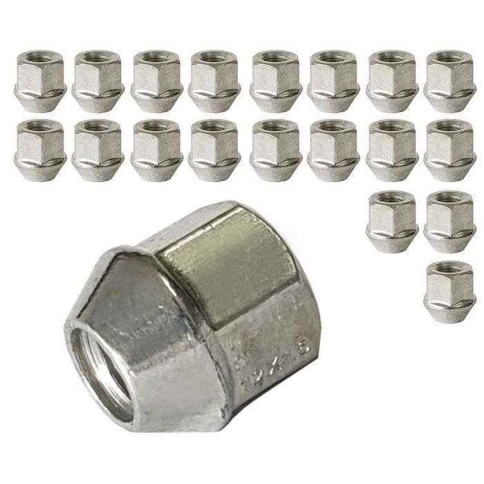 TRACER 20 Boulons De Roue M12x1.5 35mm Conique 60° - Set Complet Pour Jantes Aluminium Et Acier