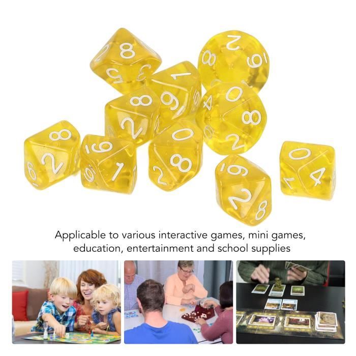 Lot de 40 Dés à jouer Jeux de Société Angles Arrondis , Jeu de dés 10 ...