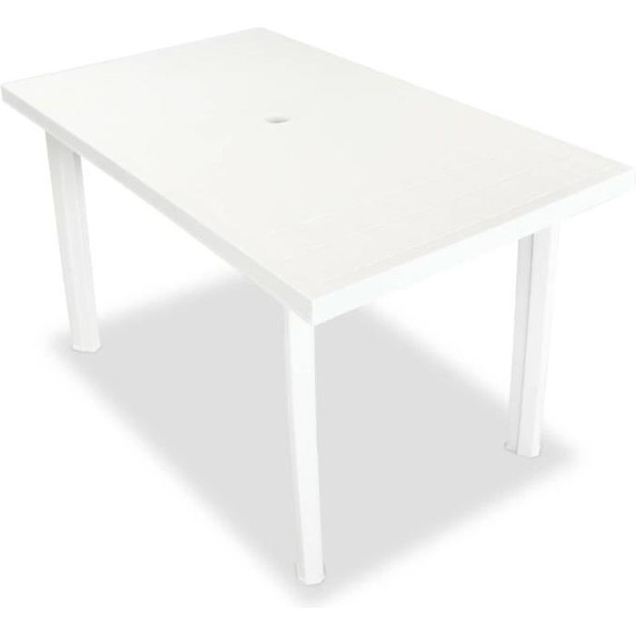 Table rectangulaire en pvc - Blanc - 126 x 76 x 72 cm