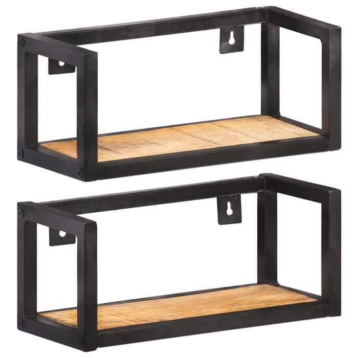vidaXL Étagères murales 2 pcs 40 cm Bois de manguier brut 320667