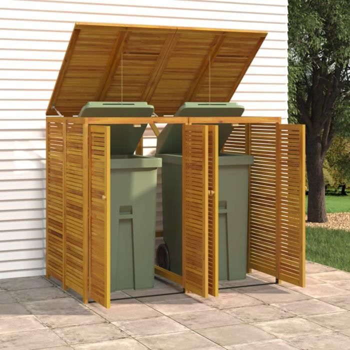 vidaXL Abri à poubelle double 140x89x117 cm bois massif dacacia 3155239